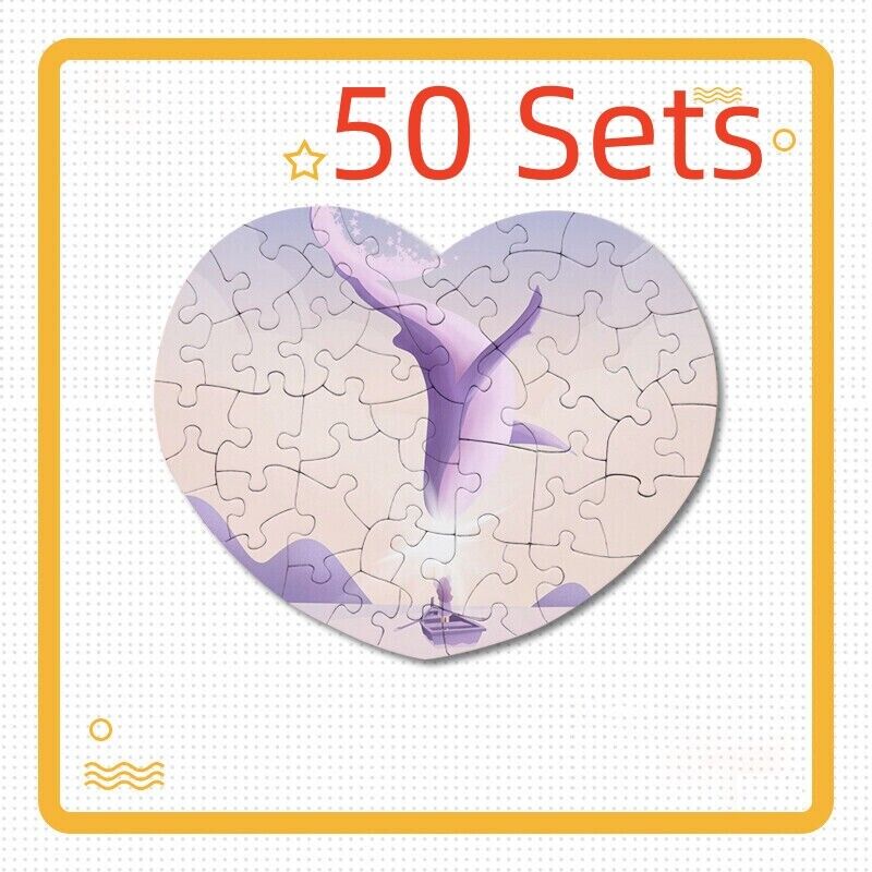50 Set Heart Puzzle Blank 50 Sets Sublimation Blank Jigsaw Love Style Transfer Unbranded Does Not Apply