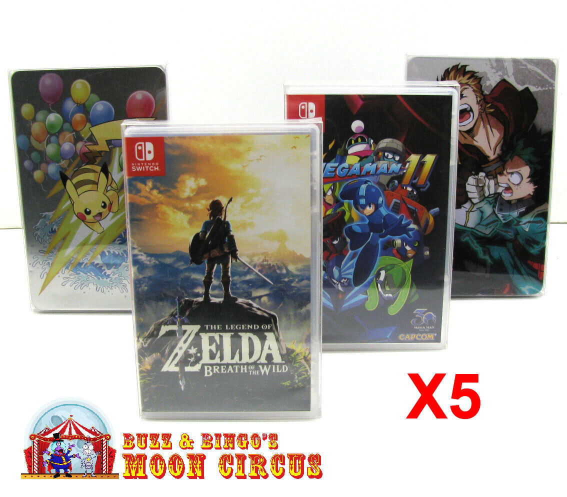 5x NINTENDO SWITCH PLASTIC & STEELBOOK GAMES - CLEAR PROTECTIVE BOX PROTECTOR  Dr. Retro Does Not Apply