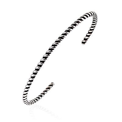 Handcrafted Spiral Twisted Sterling Silver Cuff Bracelet AeraVida - фотография #2