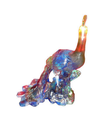 High Quality Chinese Crystal Glass Mix Color Peacock Statue WK2197 Без бренда - фотография #6