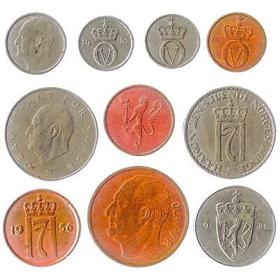 10 DIFFERENT NORWAY COINS. NORWEGIAN ORE, KRONER. SCANDINAVIAN MONEY 1958-2018 Hobby of Kings - фотография #2
