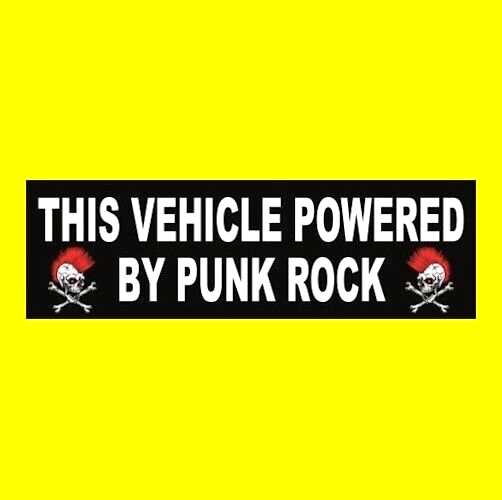 "THIS VEHICLE POWERED BY PUNK ROCK" window decal BUMPER STICKER vintage funny Без бренда
