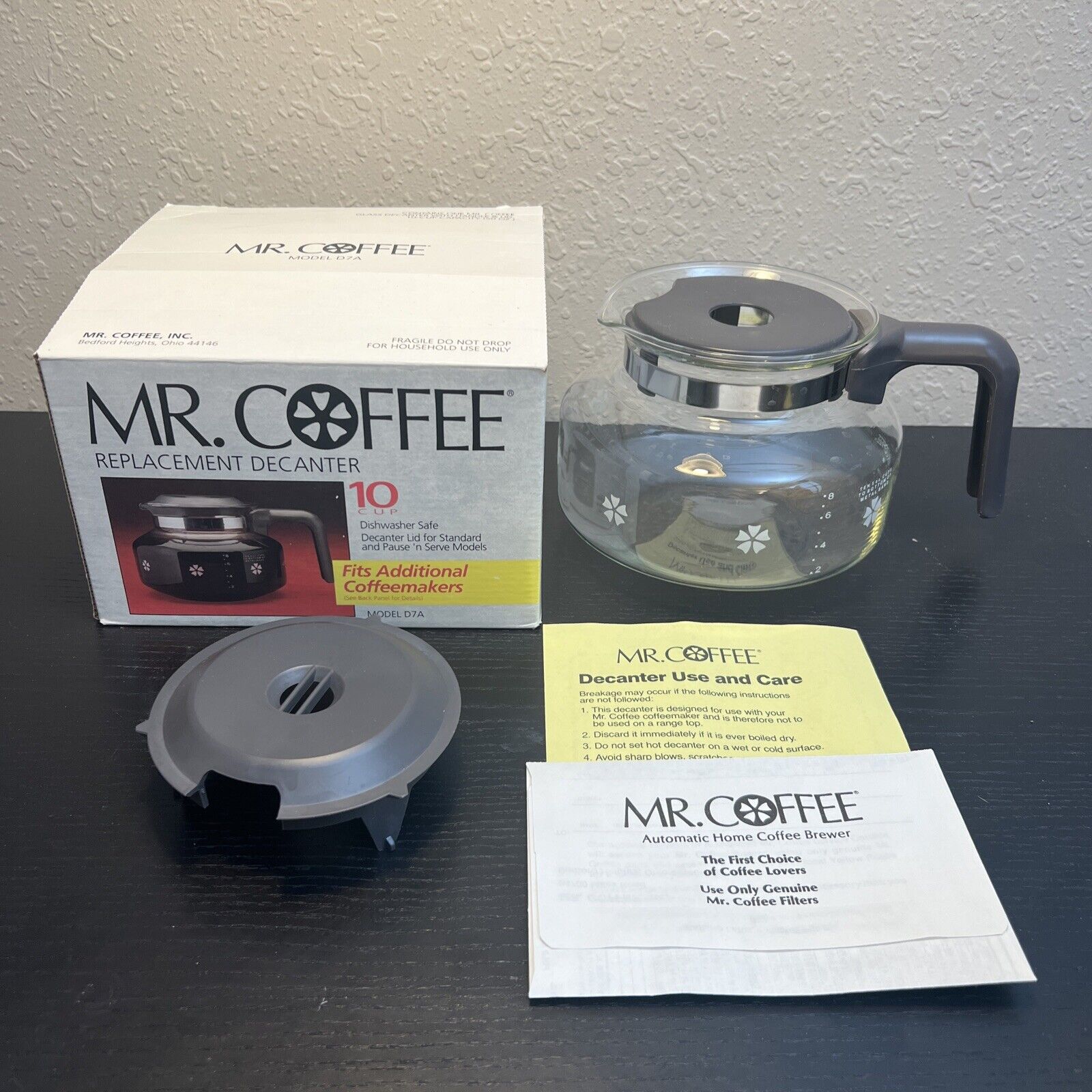 Vintage Mr Coffee - 10 Cup - 50 OZ- Glass Decanter - Model D7A Mr. Coffee
