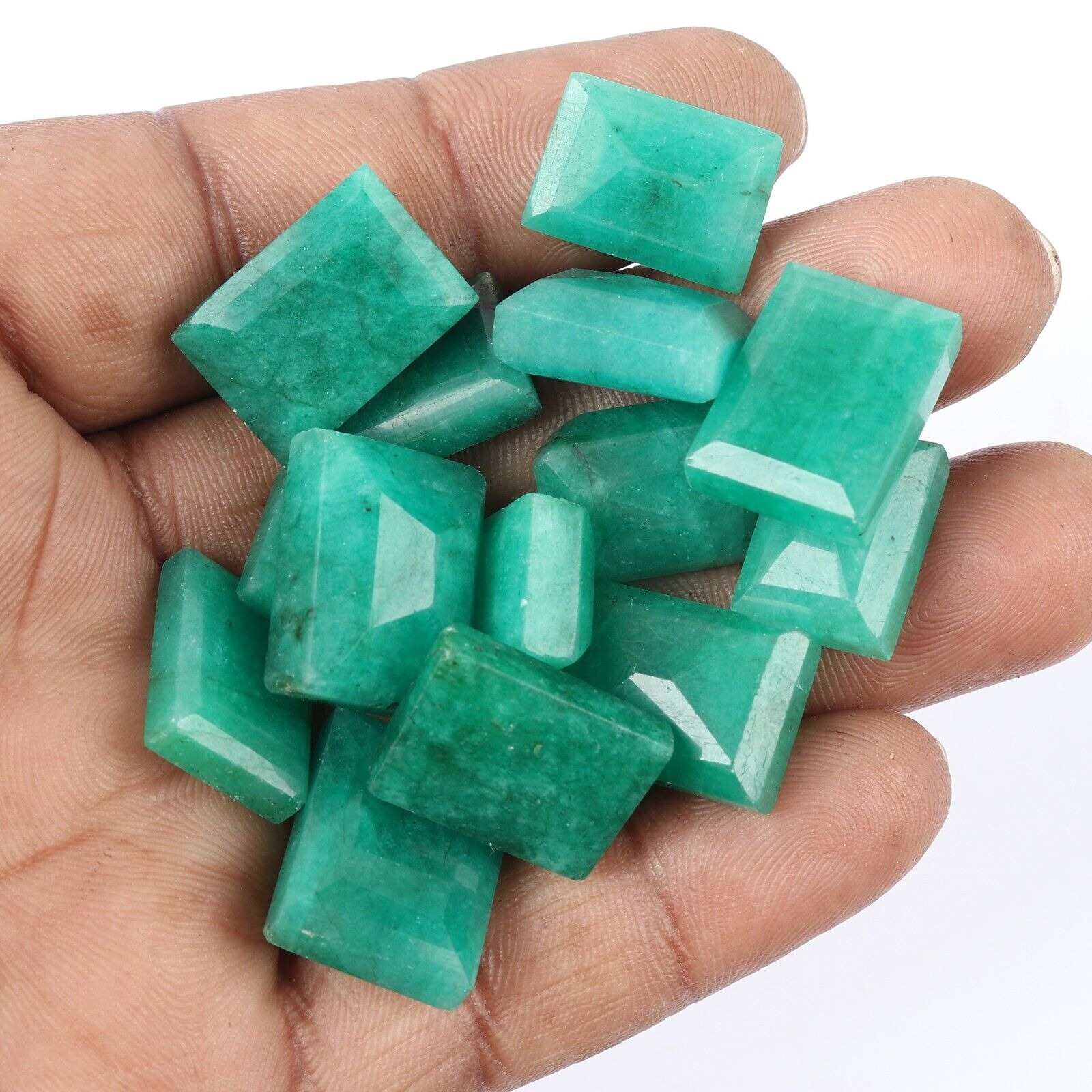 Best Natural Zambian Green Emerald Faceted Cut Loose Gemstone 150 CT/13 Pcs Lot treasure_hub - фотография #2