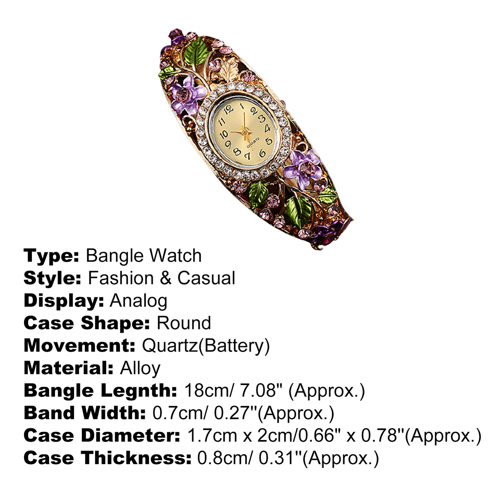 Bracelet Wrist Watch Vintage Hard Strap Ladies Bangle Dress Watch Alloy Unbranded - фотография #7