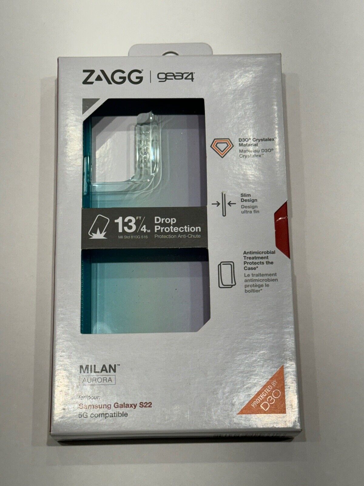 Gear4 ZAGG Milan Series Case for Samsung Galaxy S22 (Aurora) Gear4 450-11406-B