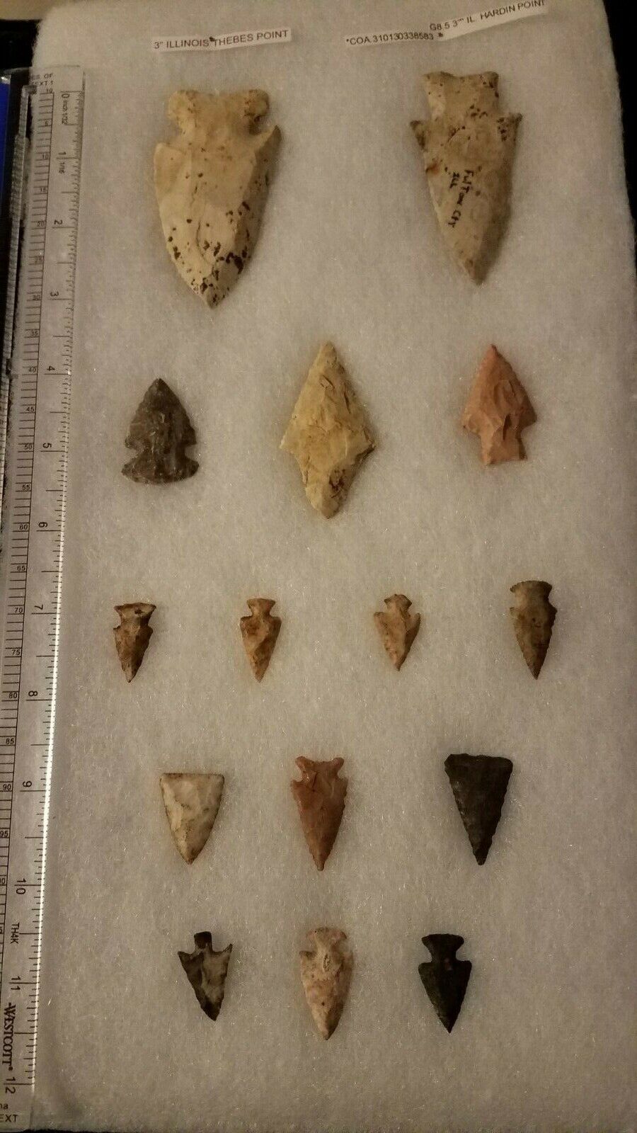 TWENTY-ONE (21) AUTHENTIC NATIVE AMERICAN ARTIFACTS, POINTS, ARROWHEADS IL-MO-KY Без бренда