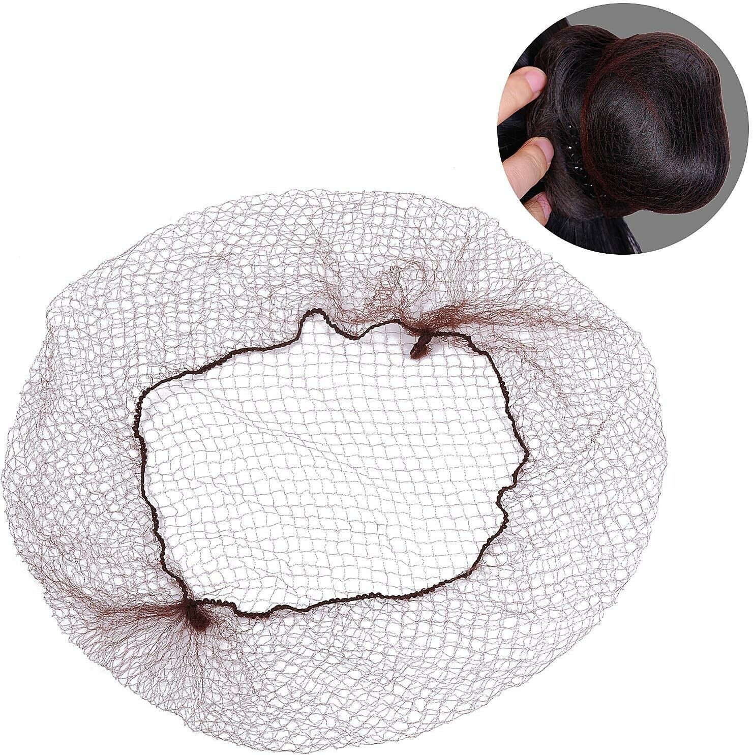 NEW 5+ Invisible BROWN Hair Nets Bun Cover Elastic Edge FREE SAME DAY US SHIPPIN Unbranded Does Not Apply - фотография #2