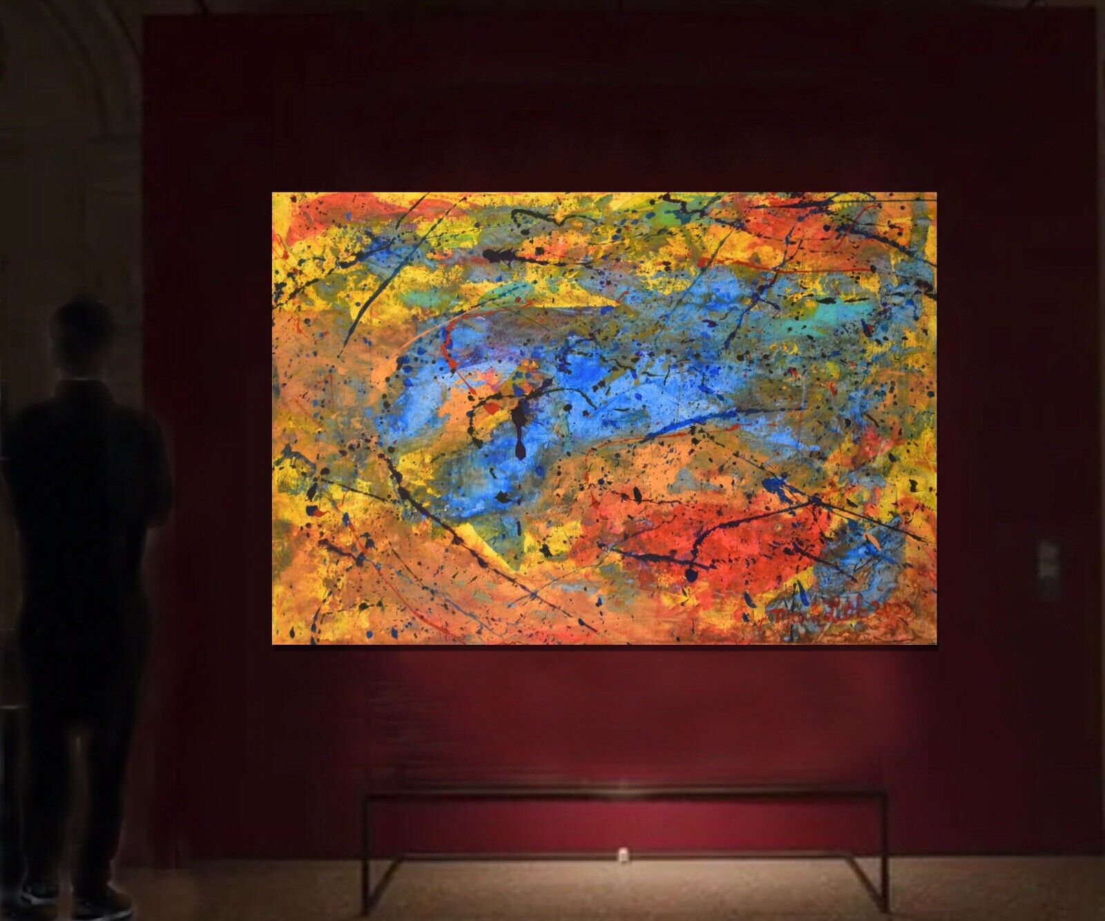 64”X44” Pollock/Richter style canvas ￼painting Acrylic,Abstract, Modern,X Large Без бренда - фотография #5