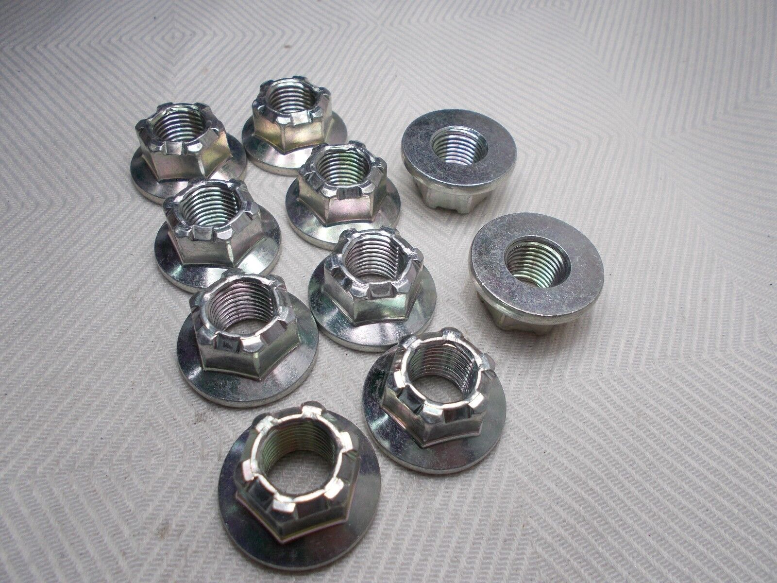 M12 12mm X 1.25 Extra Fine Thread Flange Lock Nut Lot Of 10 Nuts Nissan 01225 00072 - фотография #2