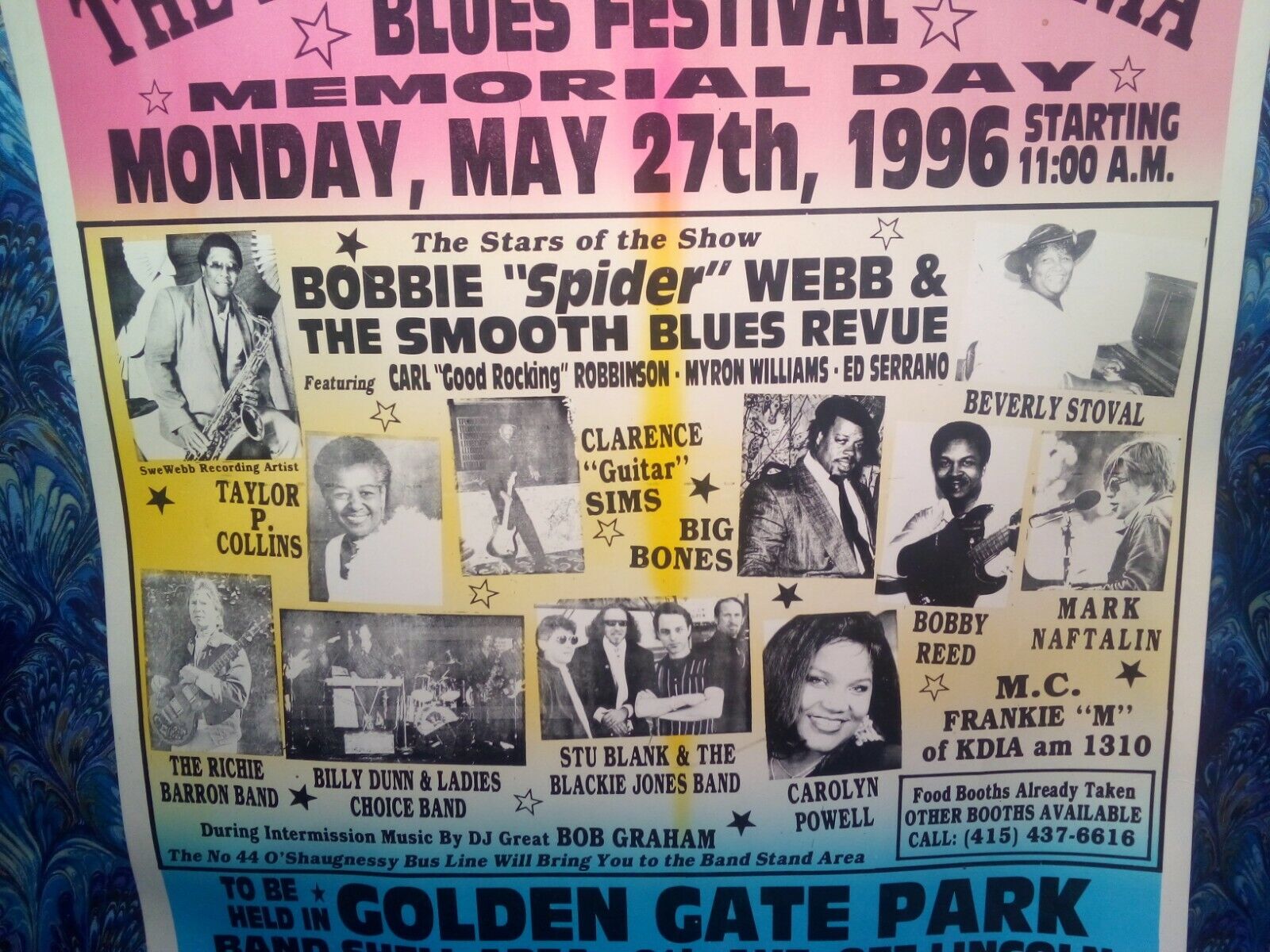 1st California Blues Festival Poster Music Concert Promo Poster Lot Vtg Original Без бренда - фотография #6