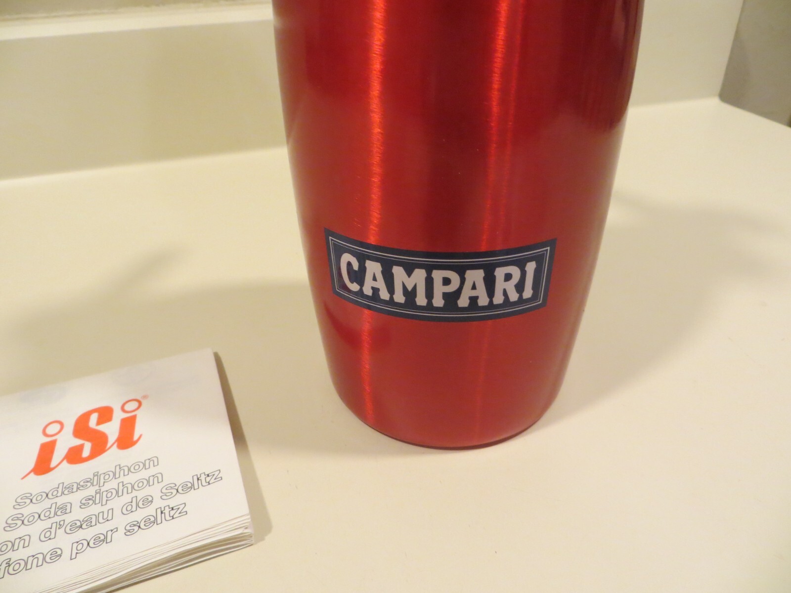 NOS 2006 iSi Red Campari SodaMaker Seltzer Bottle Quart  Siphon Made in Austria iSi North America 614078-106001 - фотография #2