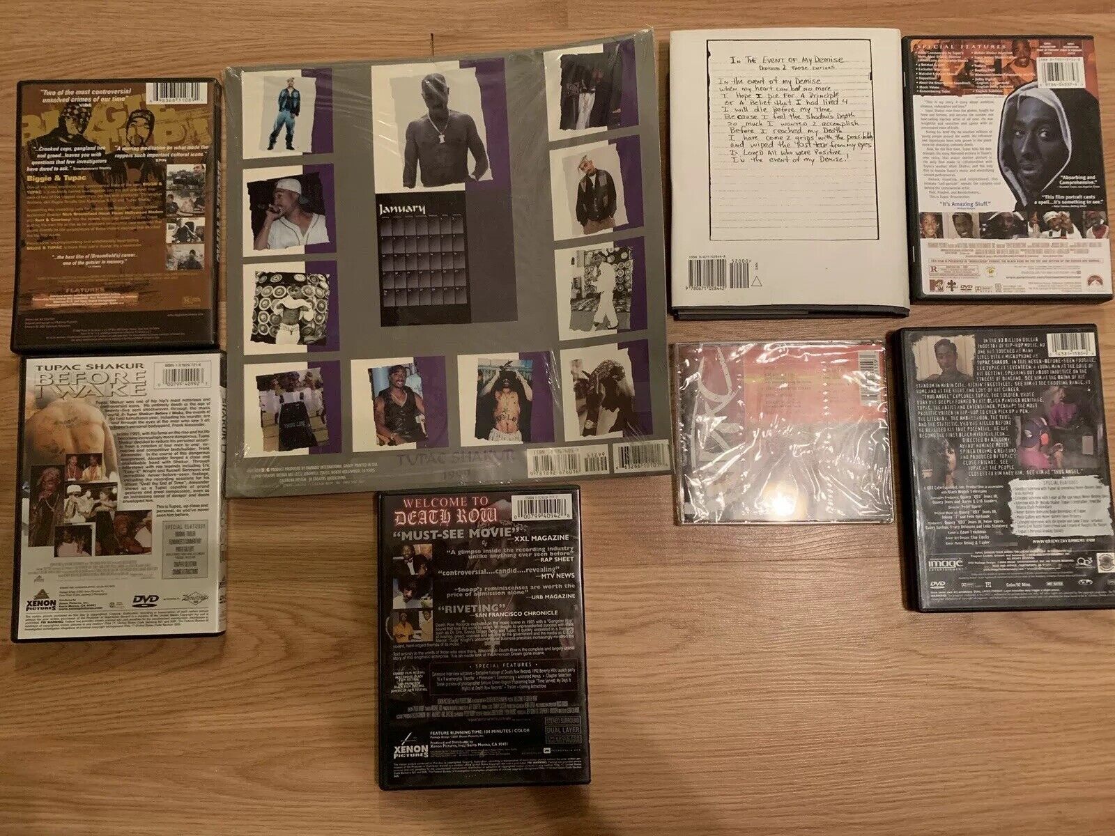 Vintage Tupac Shakur Collection Of 9: Calendar, Cd,Cassette,Book & 5 DVDs 2Pac Без бренда - фотография #2