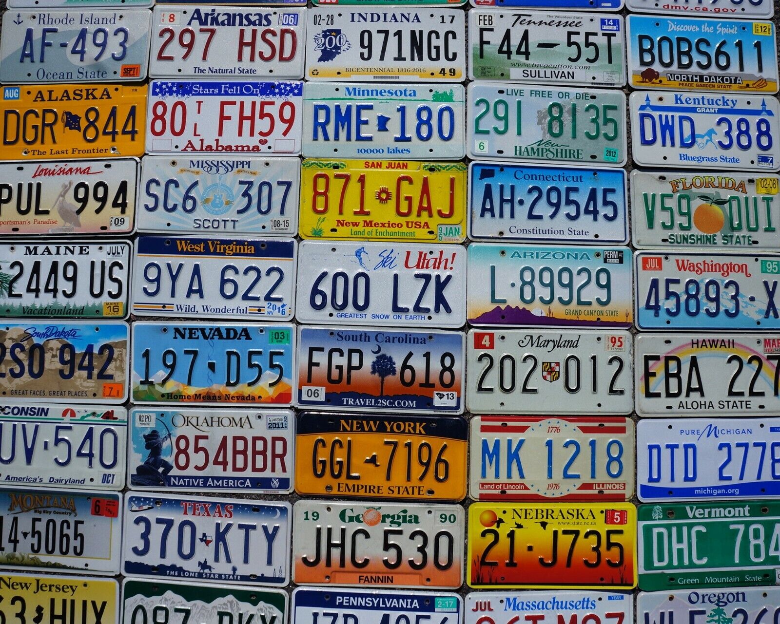 COMPLETE SET    ALL 50 STATES USA LICENSE PLATES LOT of Good License Plate Tags Без бренда - фотография #4