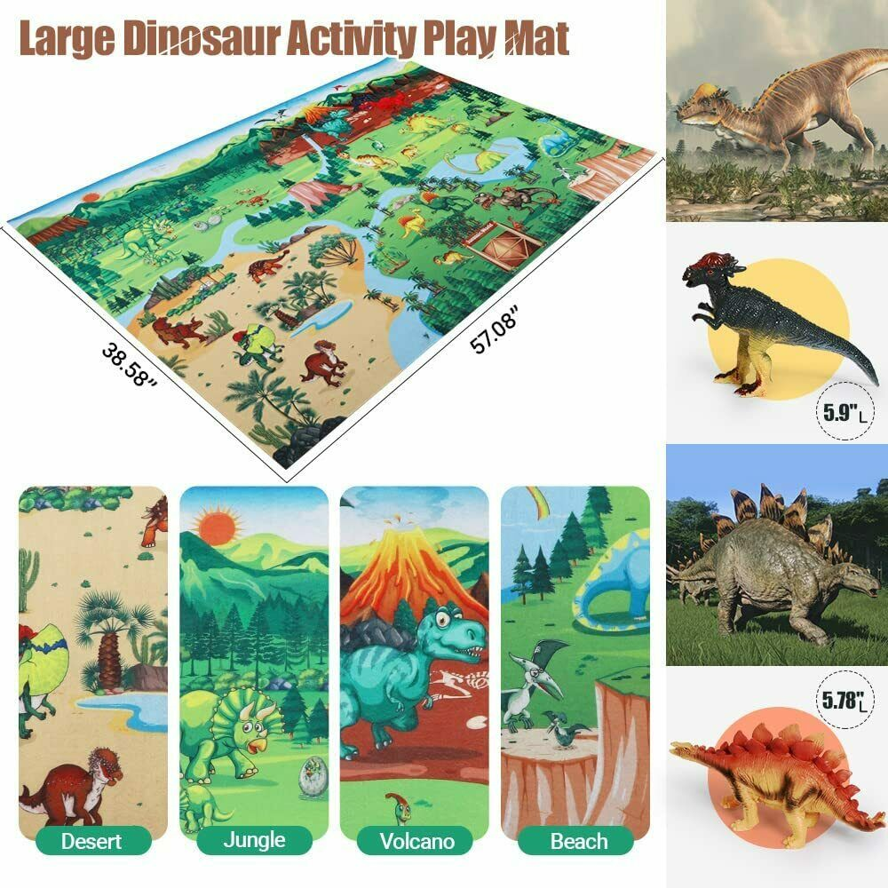 13 Pcs Dinosaur Toy Playset with Activity Play Mat, Realistic Dinosaur Figures FRUSE Does Not Apply - фотография #7