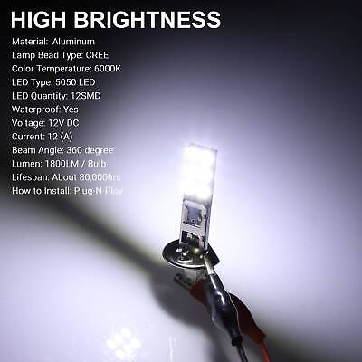 4x H1 110W Super Bright CREE LED Headlight Fog Driving DRL Bulbs Kit 6000K White EEEKit Does Not Apply - фотография #2