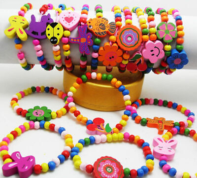 Wholesale 30pcs Bracelets Toy Handmade Kids Children Cartoon Animal Wood Beads Unbranded - фотография #9