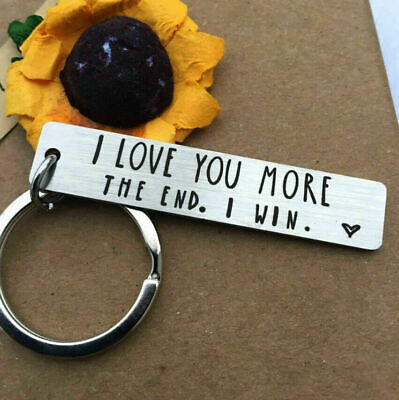 Stainless Steel I Love You More The End I Win Keychain Gift for Couples Lover Unbranded Does Not Apply