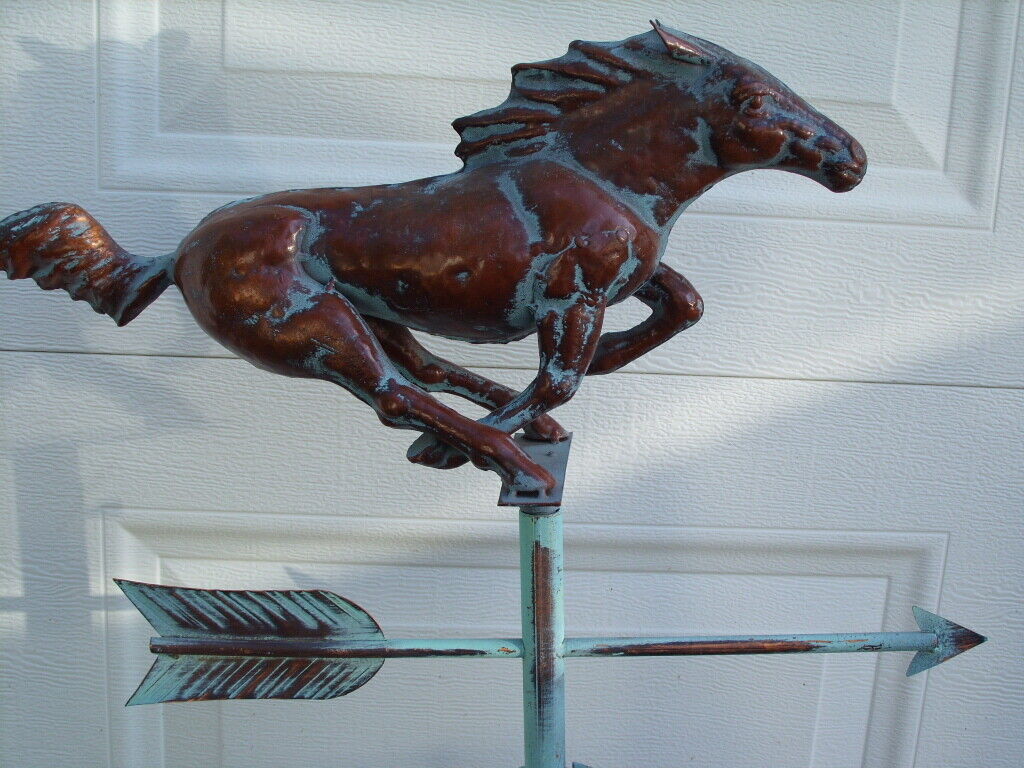 Horse Racing Weathervane Copper Patina Finish Weather Vane Handcrafted Handcrafted Does Not Apply - фотография #2