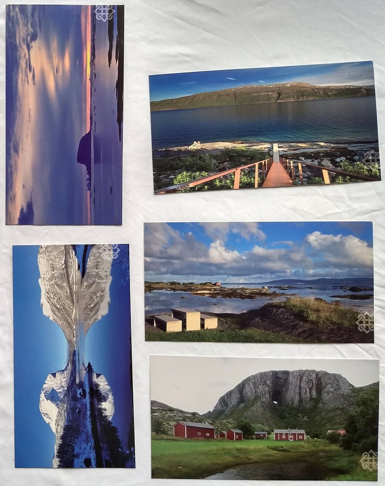 5 Norway Postcards + Map Helgelandskysten Tourist Route w/ Folder Norwegian Lot Без бренда
