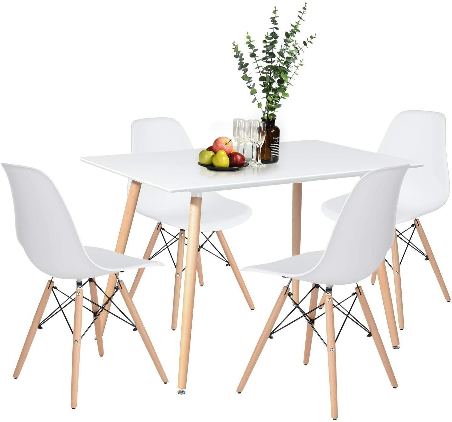 Set of 4 Dining Chair Plastic Chair for Kitchen Dining Bedroom Living Room White Fetines Does Not Apply - фотография #9