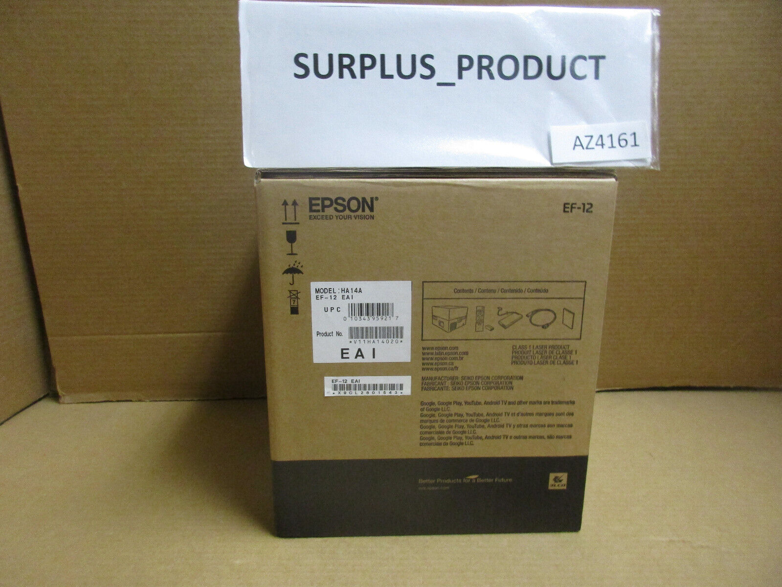 EPSON EPIQVISION MINI EF12 STREAMING LASER PROJECTOR, V11HA14020, NEW IN BOX Epson V11HA14020 - фотография #2