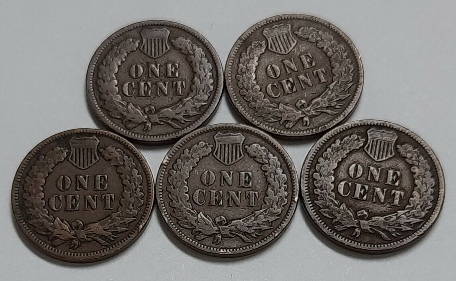 Five Indian Pennies with Five Different Dates--ALL in Good Condition! Без бренда - фотография #2