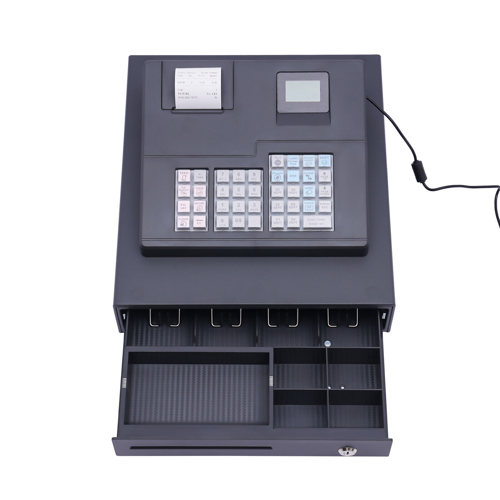 38 Keys Electronic Cash Register Black Thermal Cash Register W/ Cash Drawer US Unbranded n/a - фотография #12