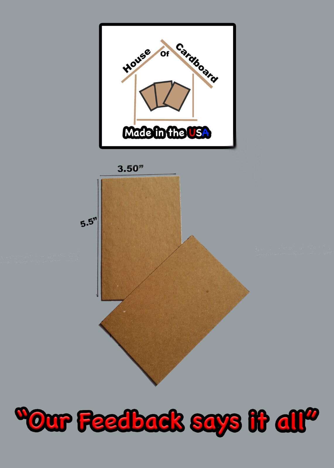 200 PCS  3.50 x 5.50 STIFF/THICK Cardboard Shipping protectors for GRADED cards Unbranded