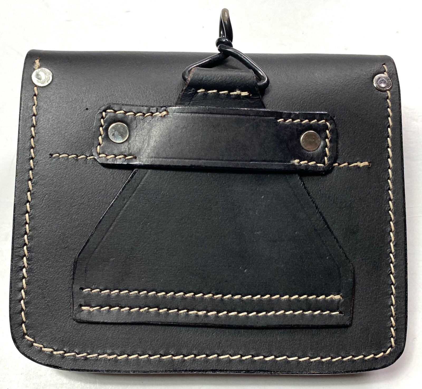 WWI FRENCH M1905/15 LEBEL RIFLE LEATHER AMMO POUCH-BLACK Без бренда - фотография #2