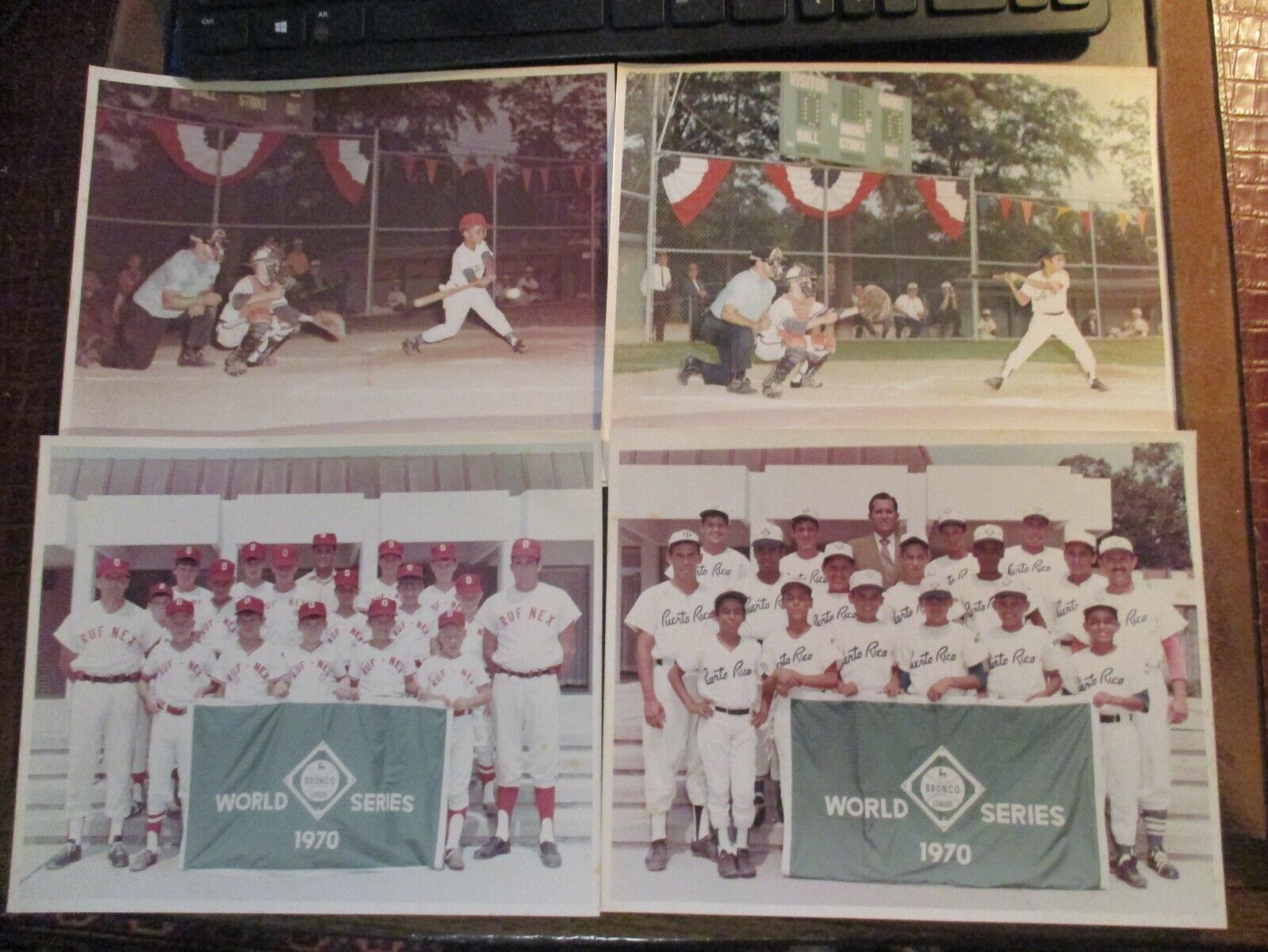 1970 Bronco World Series Youth Baseball Photographs Lot 4 Oklahoma Puerto Rico Без бренда