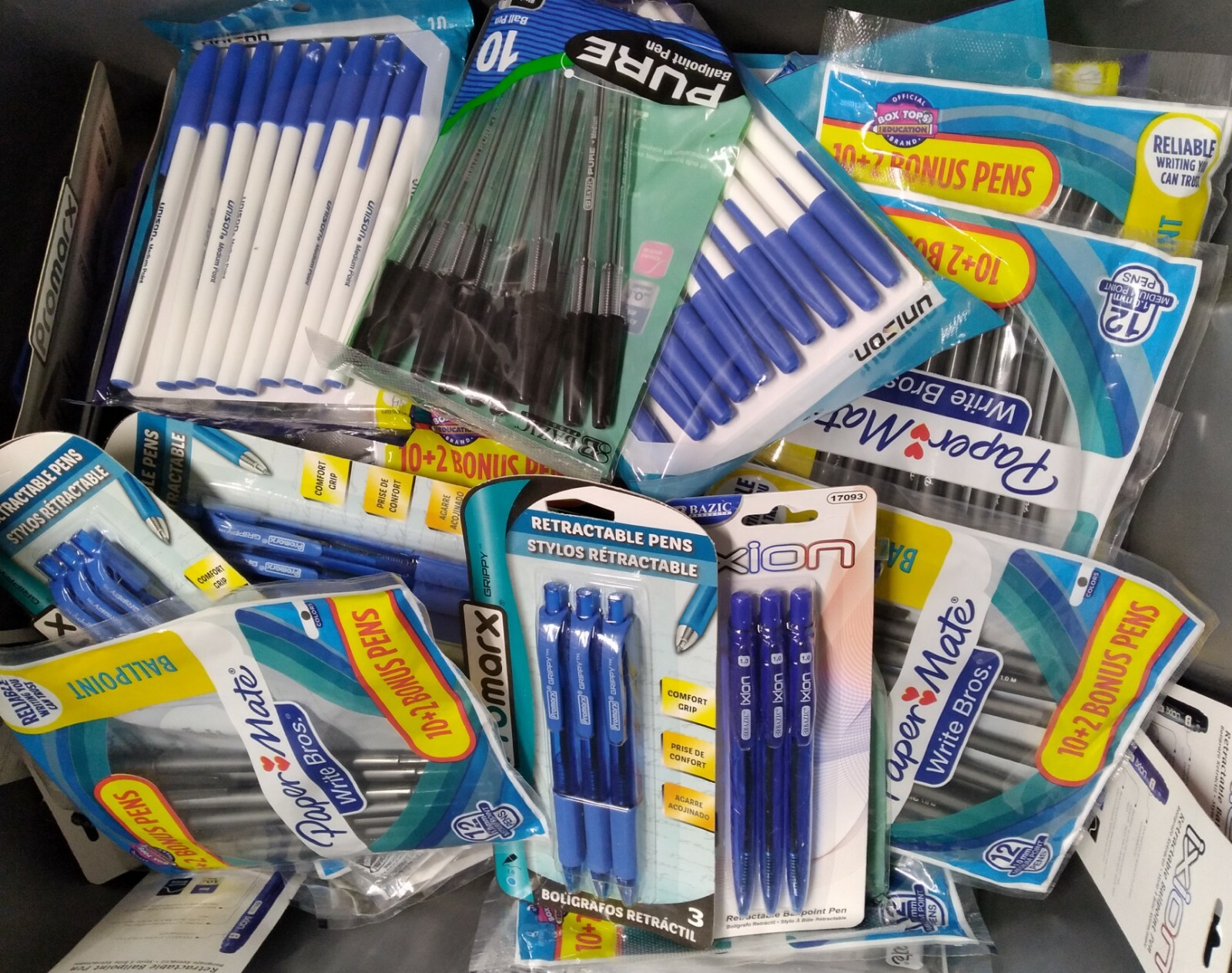 Bulk Lot 25CT PENS Brand New SEALED PACKS Assorted Varieties Click & Stick Etc Assorted