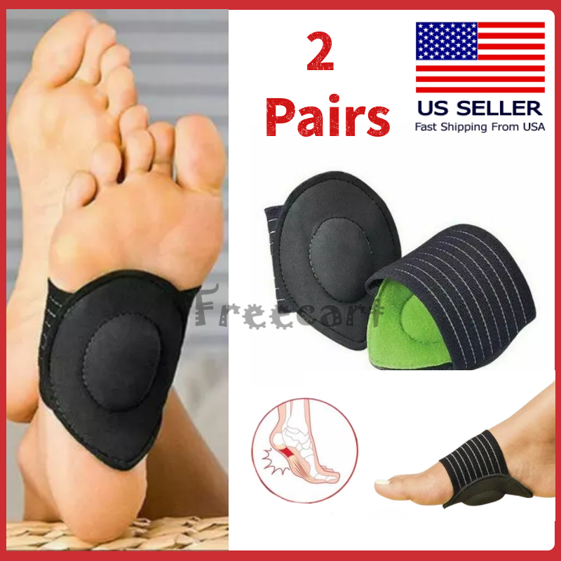2 Pair Foot Insole Pain Relief Plantar Fasciitis Pads Arch Support Shoes Insert Unbranded