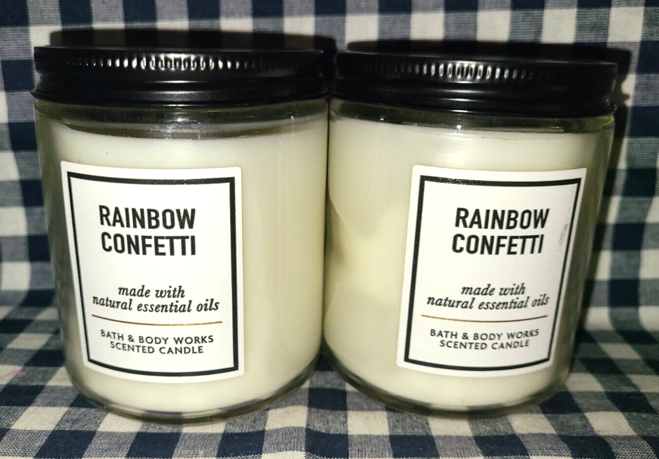 NEW 2-Pack Rainbow Confetti 25-45 hours Single Wick Candle Bath & Body Works Bath & Body Works Rainbow Confetti