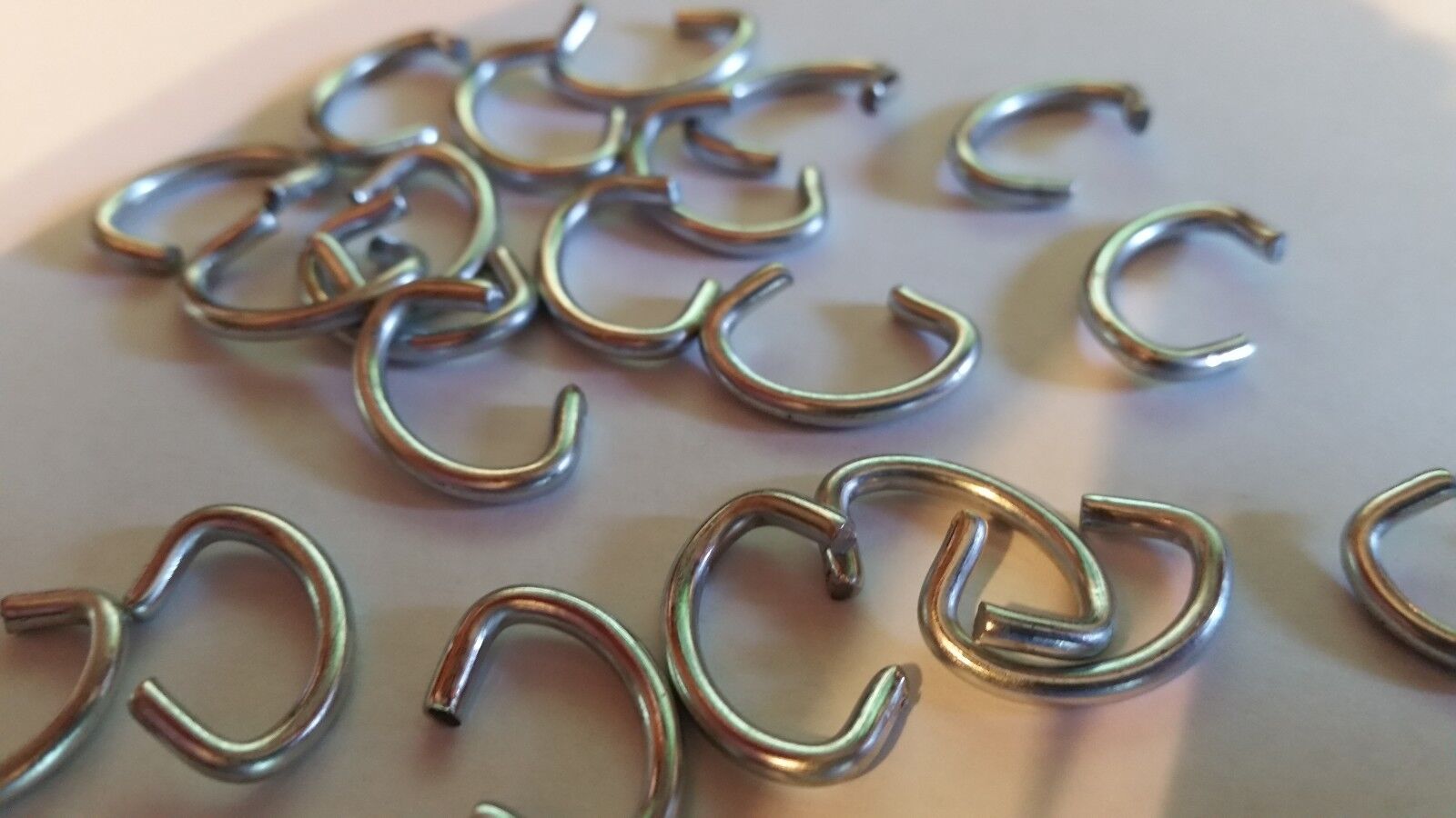 200 - 1/2" Blunt Point Hog Rings.  Galvanized Coated.   Unbranded