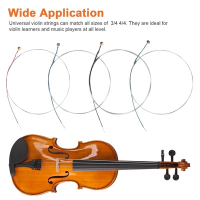 2 Sets 3/4 4/4 Violin Strings Replacement E A D G Nickel Silver Wound Strings US iBrookAuction Does Not Apply - фотография #7