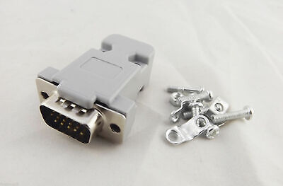 10x DB15 VGA Male Plug 15Pin 3 Rows D-Sub Connector Plastic Hood Cover Backshell Unbranded/Generic Does not apply