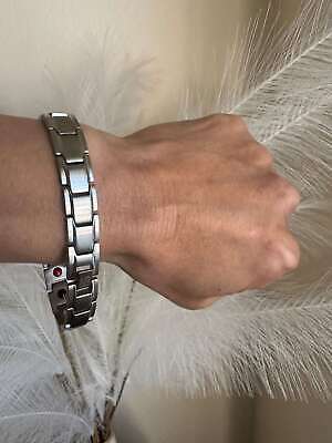 Silver Magnetic Bracelet Women Restore Balance Energy Power Joy Christmas Gift Q Unbranded