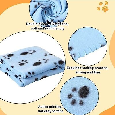 50 Pack Puppy Blanket Bulk 24 x 28 Inch Small Soft Fleece Pets Blanket Paw  Does not apply Does Not Apply - фотография #4