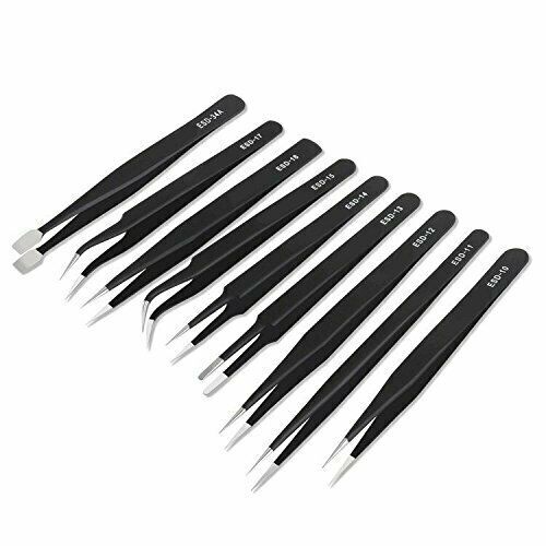 10pc ESD Tweezers Precision Set Stainless Steel For Electronics & Jewelry Repair Unbranded Does Not Apply - фотография #12