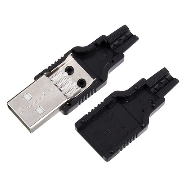 3Pcs USB Type A Male DIY Connector Plug Jack With Shell ships from US MakerUSA Does Not Apply - фотография #3