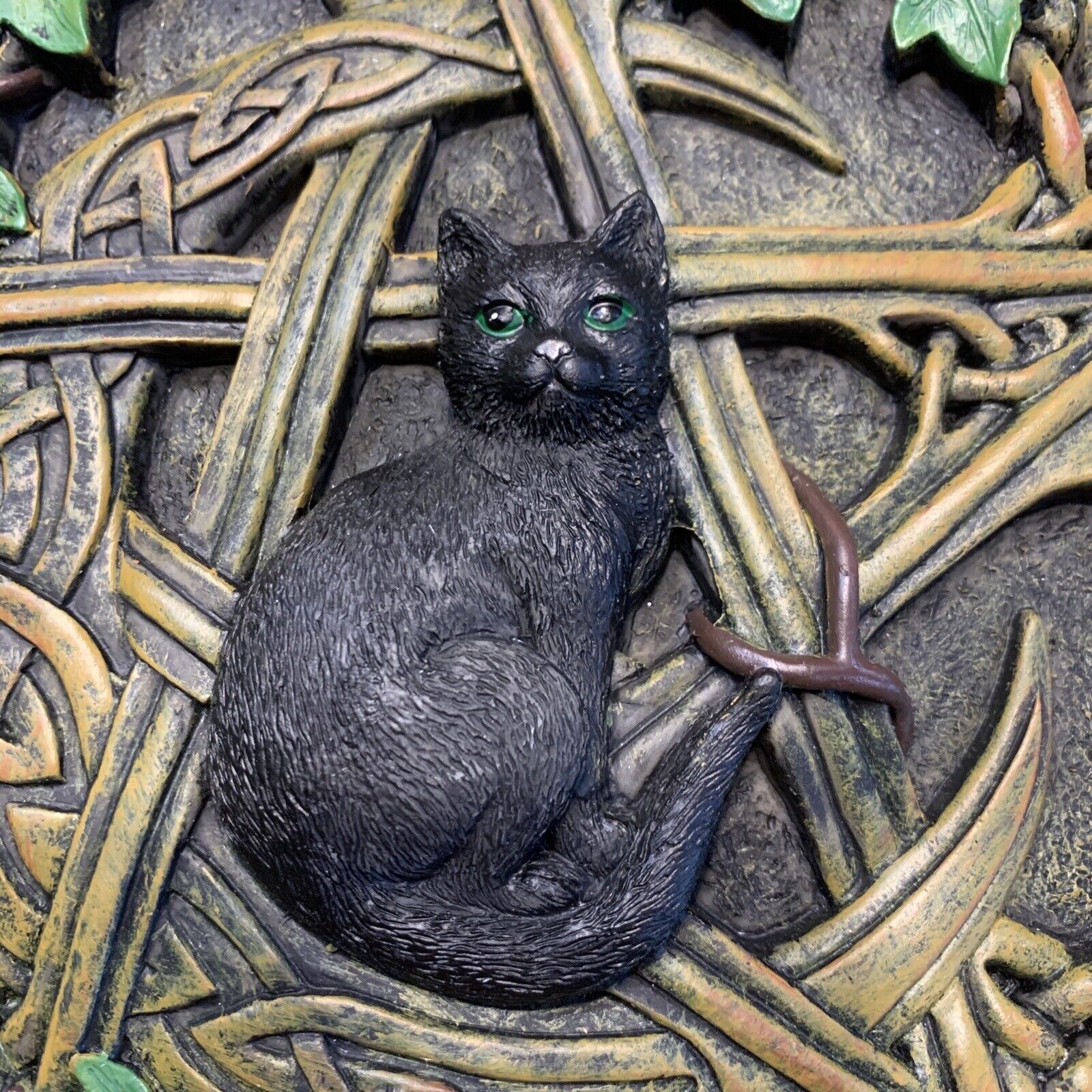 New Last One Cat Pentacle Plaque Dryad Design Wicca Pentagram Altar Stone Finish Dryad Design - фотография #2