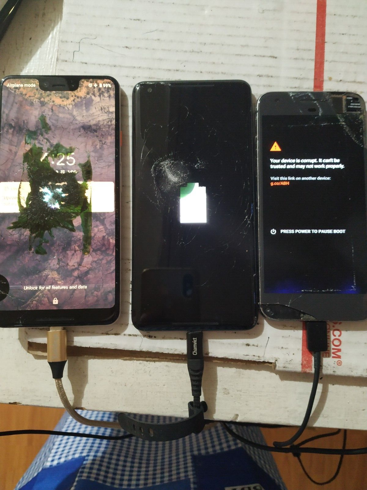 Lot of 7 Google Pixel mix model White  /black for parts Google Google Pixel - фотография #6