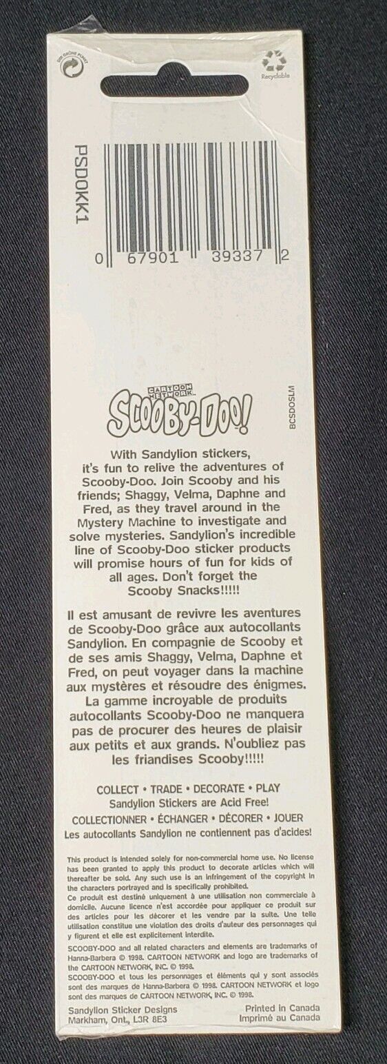 1998  Cartoon Network Scooby vintage  Doo Stickers WB  Pencils  with case lot 2 Warner Bros. - фотография #4