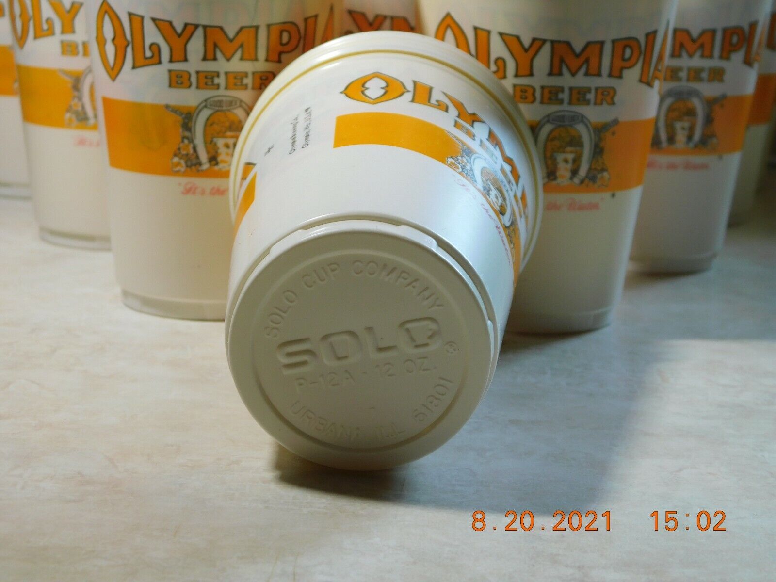 70's 80's OLYMPIA BEER Keg "It's the Water" Cups 12 oz SOLO NEW Unused  Без бренда - фотография #8