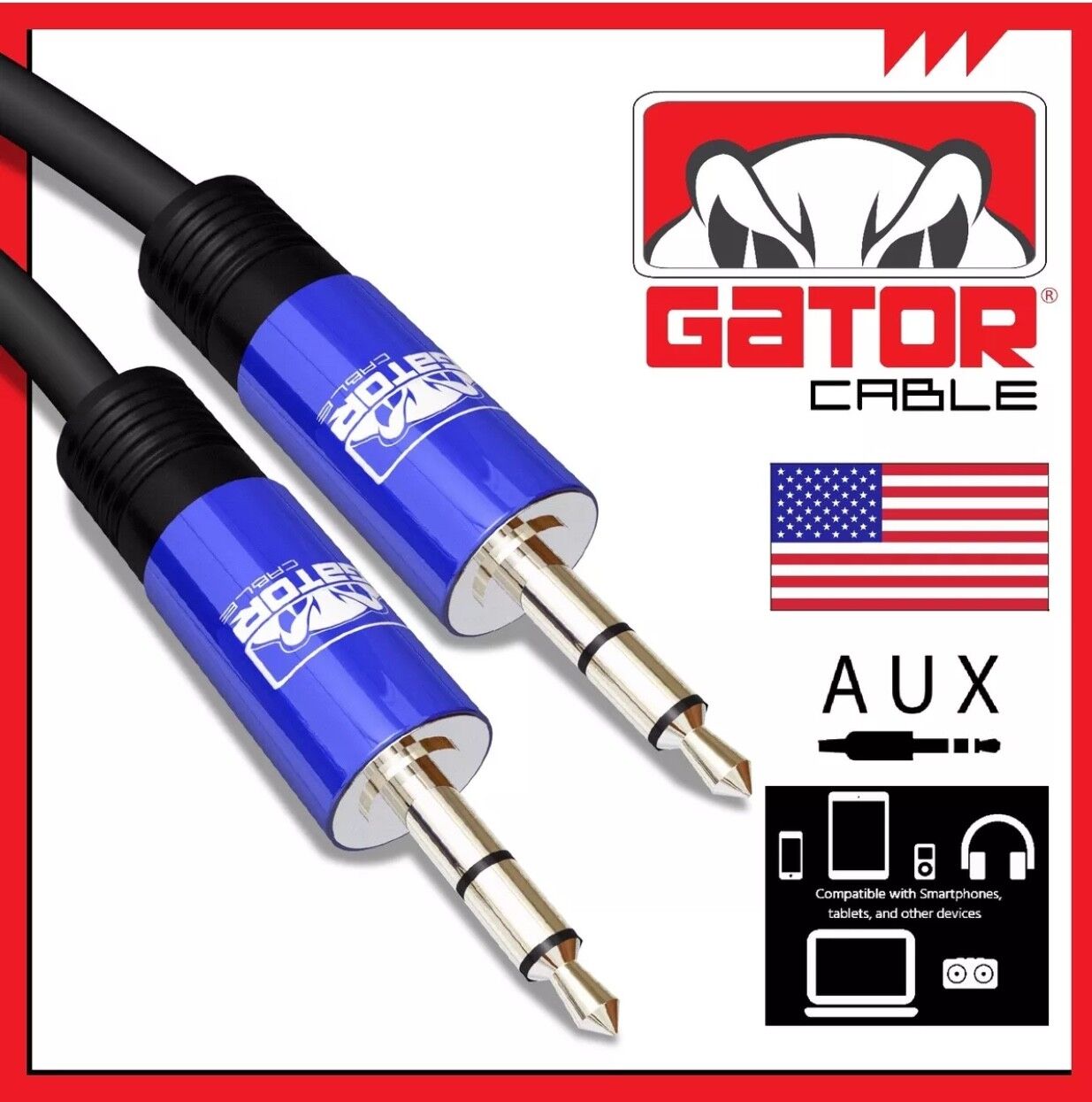 AUX 3.5mm Audio Cable Cord Male to Male For Phone iPhone Samsung LG Earphones Gator Cable AUX-3.5mm-Male-to-Male - фотография #4