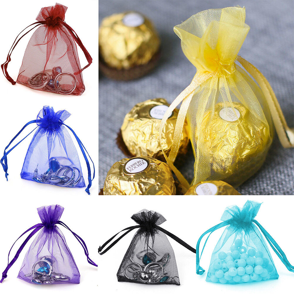 200pcs Sheer Drawstring Organza Jewelry Pouches Wedding Party Favor Gift Bags Unbranded/Generic Does Not Apply - фотография #7