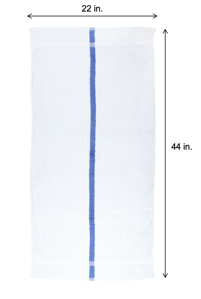 Striped Cotton Pool Towels - Bulk Value 12 Pack - 22 x 44 - White w/ Blue Stripe Arkwright - фотография #4