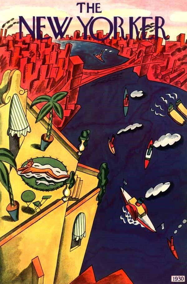 1930 CITY SKYSCRAPER SUN BATHER NUDEST NEW YORK CHICAGO ART DECO POSTER 318878 Без бренда