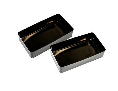 2x PAIR HUMBUCKER COVER NICKEL SILVER WITH NO HOLES JET BLACK BB Guitar Lab. Does Not Apply - фотография #2